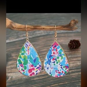 Watercolor Floral XL Drop Earrings